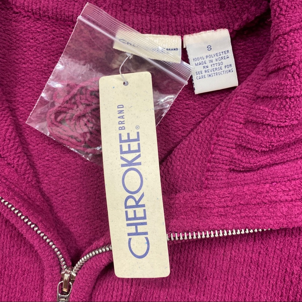 Cherokee Raspberry Fiz Zip Up Cardigan Sweater - Picture 9 of 10